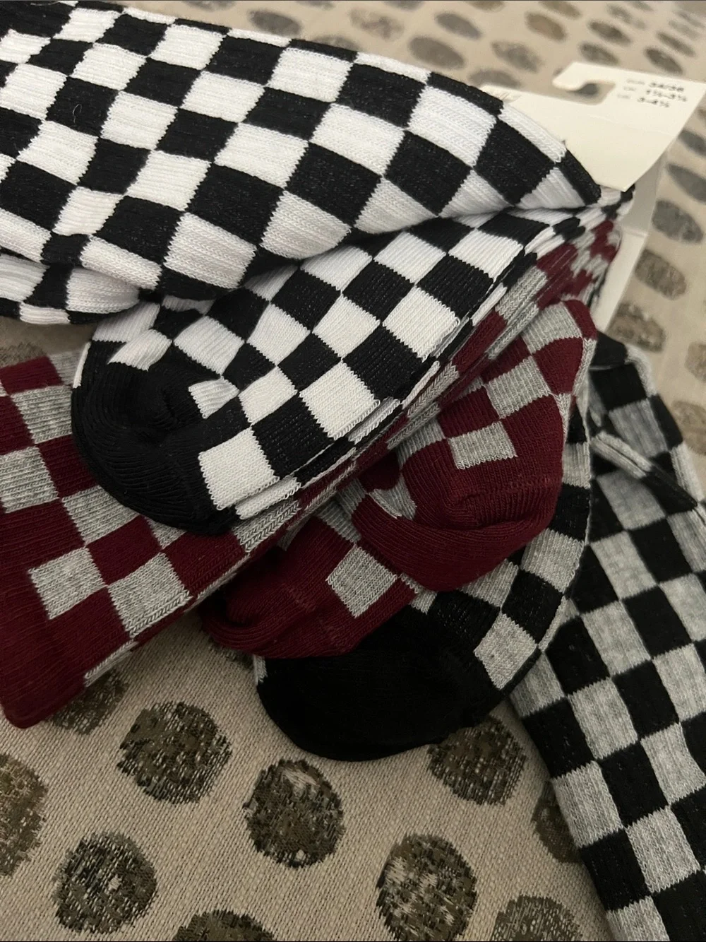 NWT! ZARA Checkerboard High Socks - 3 pack.